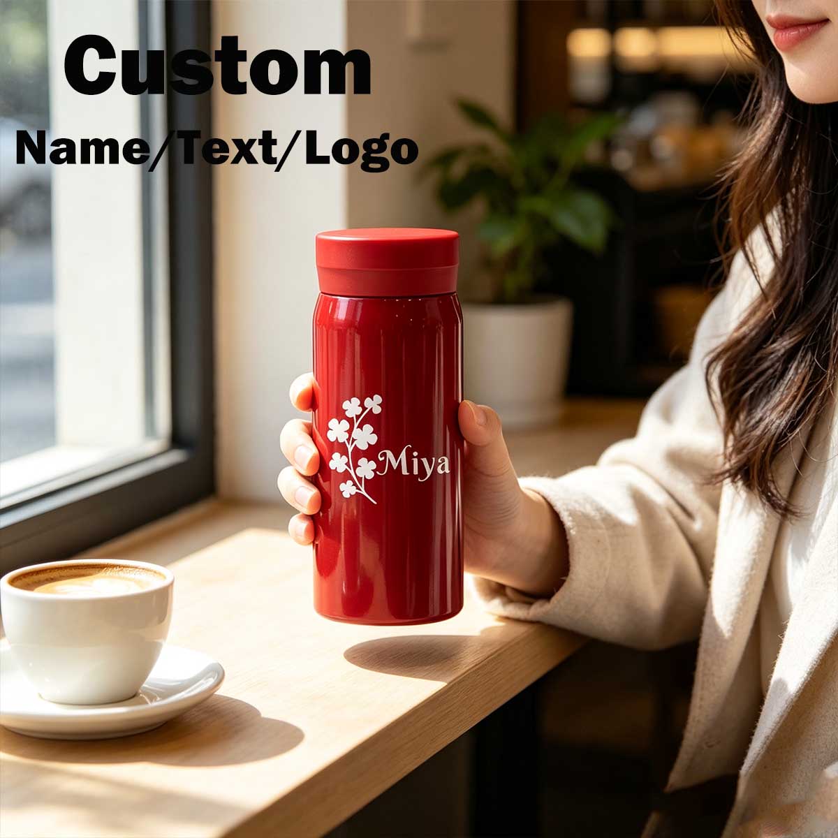 Flask Stainless Steel - ステンレス製断熱スリムポケットサイズフラスコ、カスタマイズミニコーヒーサーマルボトル、旅行オフィス財布用小型カップ