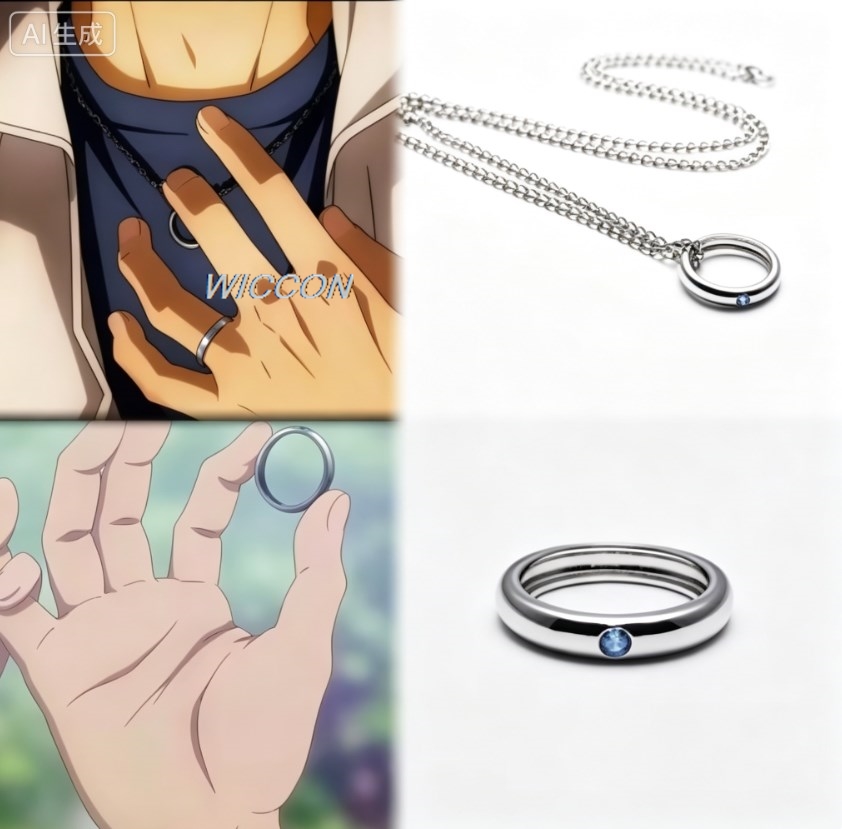 Mens Accessories Style - アニメ女性用指輪 オコツユウタ メンズコスプレコスチューム ネックレス パンクスタイル 集団装飾