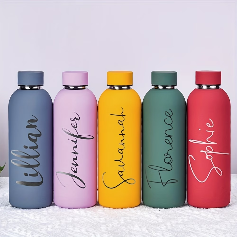 Flask Stainless Steel - 名前を刻印したカスタマイズされたステンレス製水筒、家庭やキッチンの保管に最適、家族への最高の贈り物