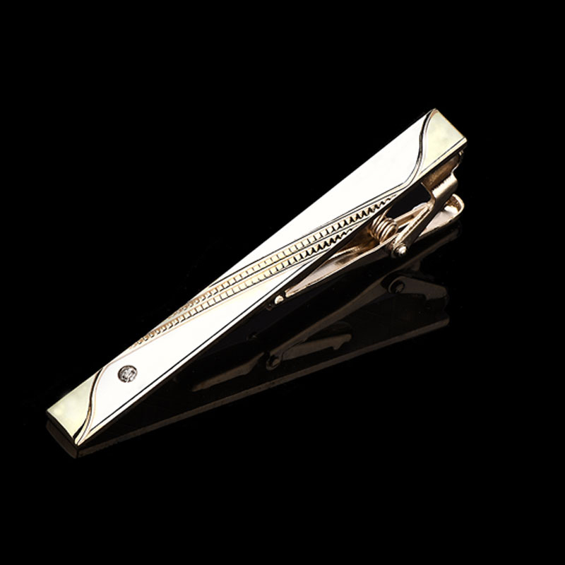 Men Accessories Silver - ラインストーン付きのゴールドとシルバーのメンズタイクリップ1個、シンプルでスタイリッシュ、ビジネス服装や結婚式のアクセサリーに最適です。