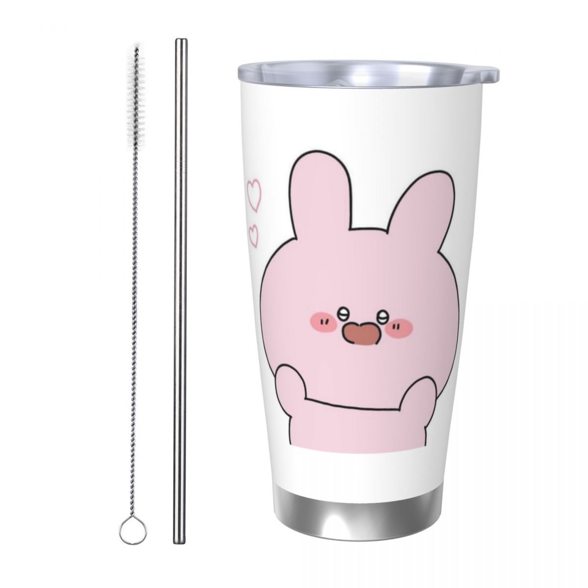Flask Stainless Steel - Asamimichaan キュートアサミミ 20オンス ステンレス製 保温保冷コーヒーカーカップ コールドホットマグ