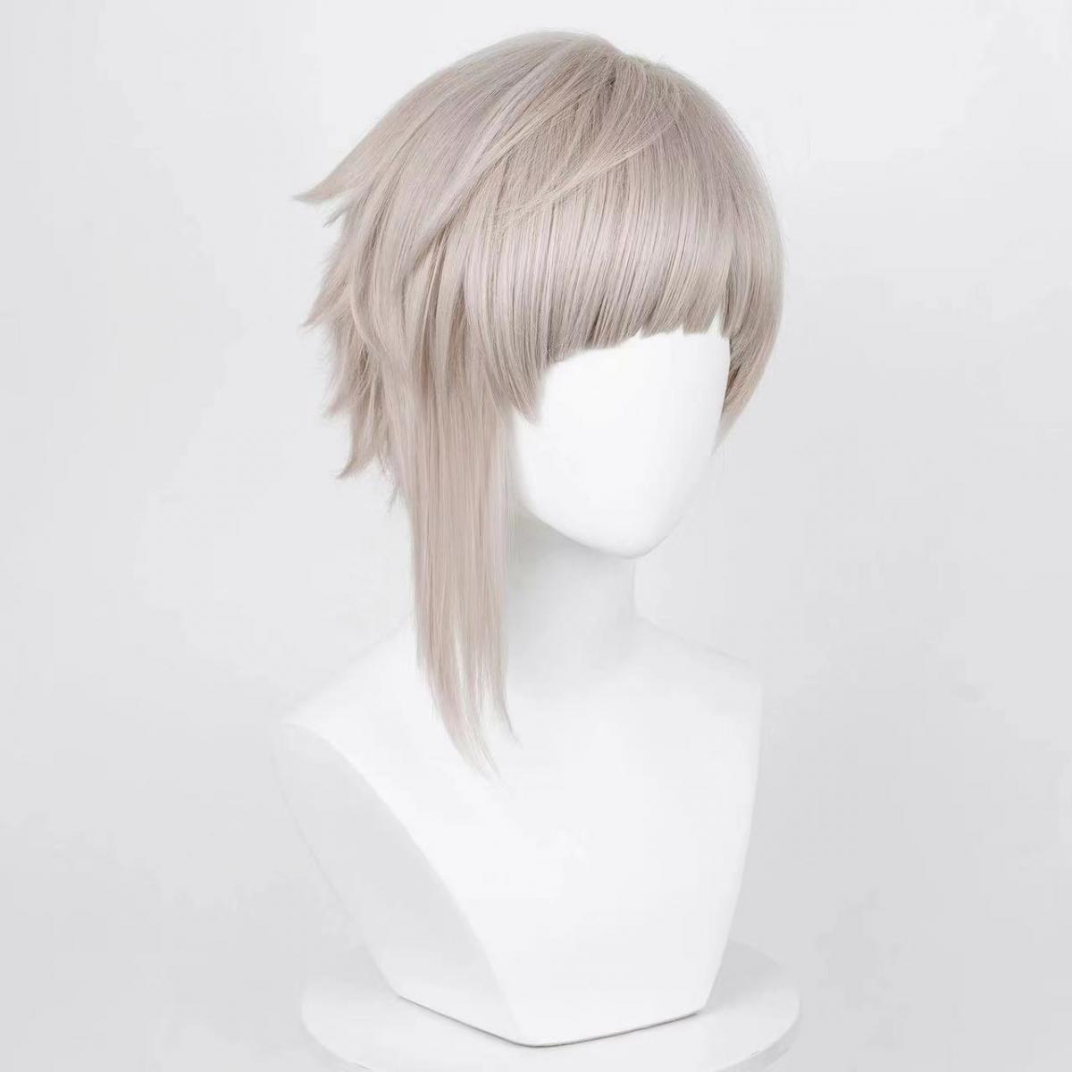 コミックメンズ中島敦コスプレウィッグマンシルバーショートヘア - Men Accessories Silver のレビューと価格