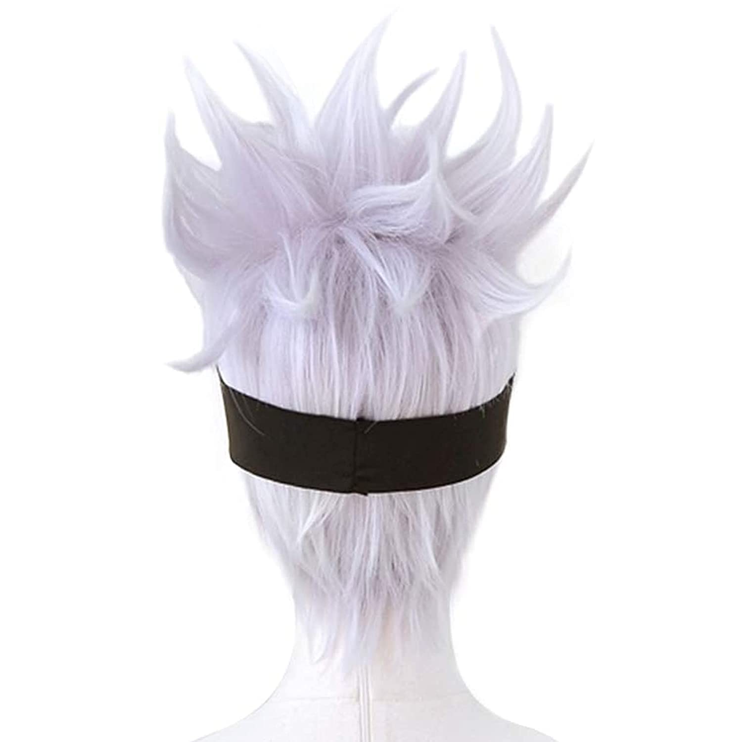 コスプレウィッグ,短い波状の髪,黒,目隠し,ライトパープル, - Men Accessories Silver のレビューと価格