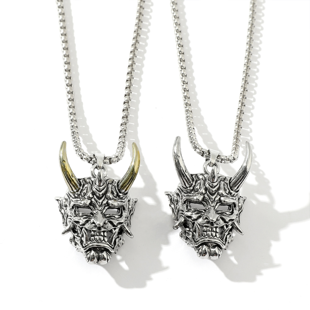 ハンサムラスカルゴーストマスクペンダントネックレスゴールド& - Men Accessories Silver のレビューと価格