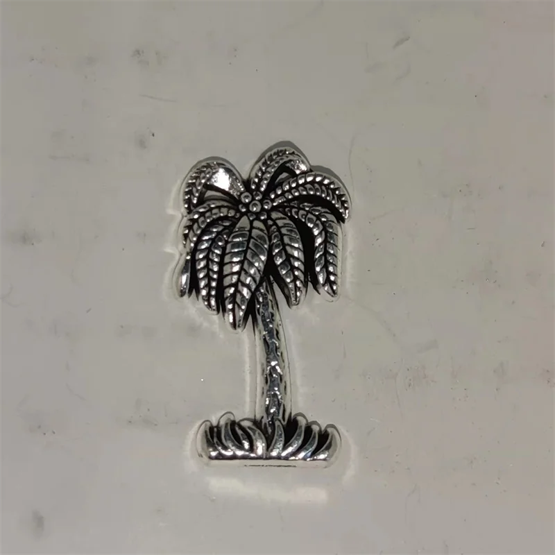 クリエイティブシルバーココナッツツリー DIY 合金バッジ  - Men Accessories Silver のレビューと価格